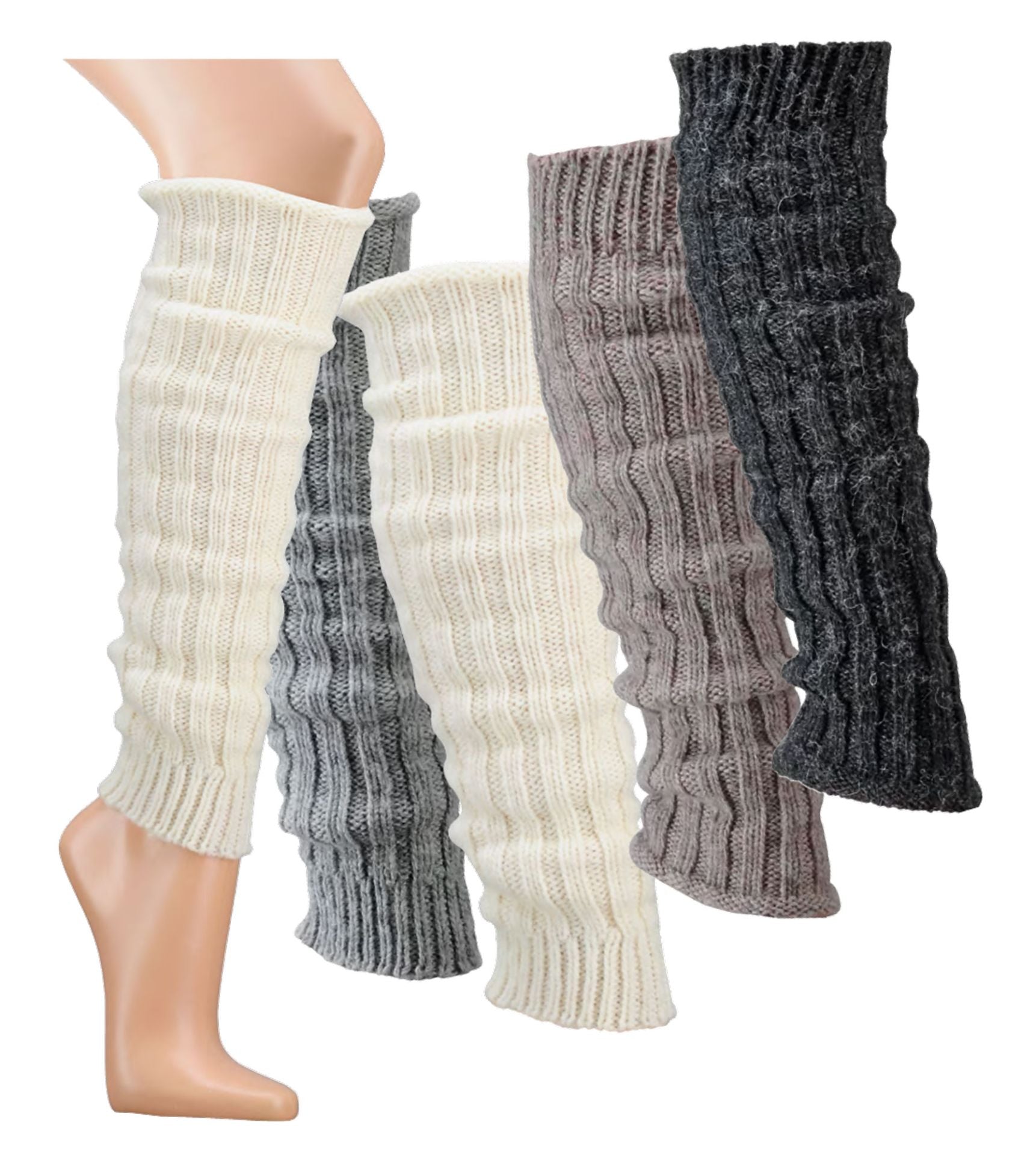 Alpaca Wool Women Legwarmer, Blend of Lambs wool and Alpaca wool Rib Leg Warmer - One Size