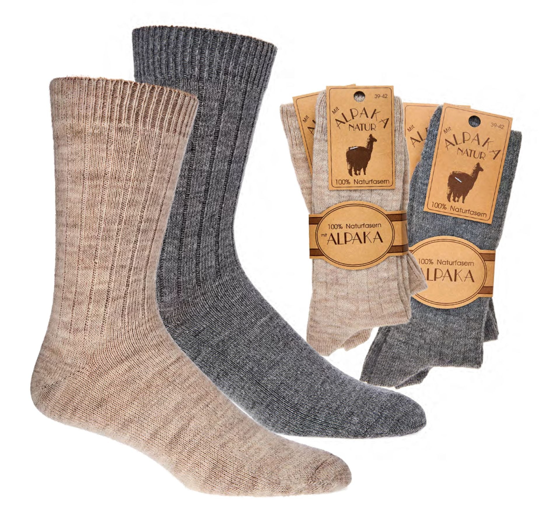 100% Percent Extra-Fine soft wool socks - 35% Alpaca Wool 65% Lambs Wool Socks for Men & Women
