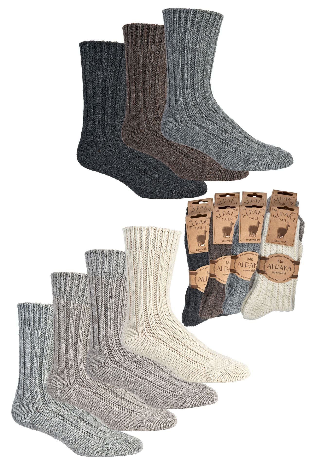 2X Norwegian Alpaca Wool blend Socks for Men and women, Vintage Nordic Socks