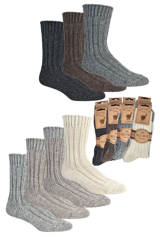 2X Norwegian Alpaca Wool blend Socks for Men and women, Vintage Nordic Socks