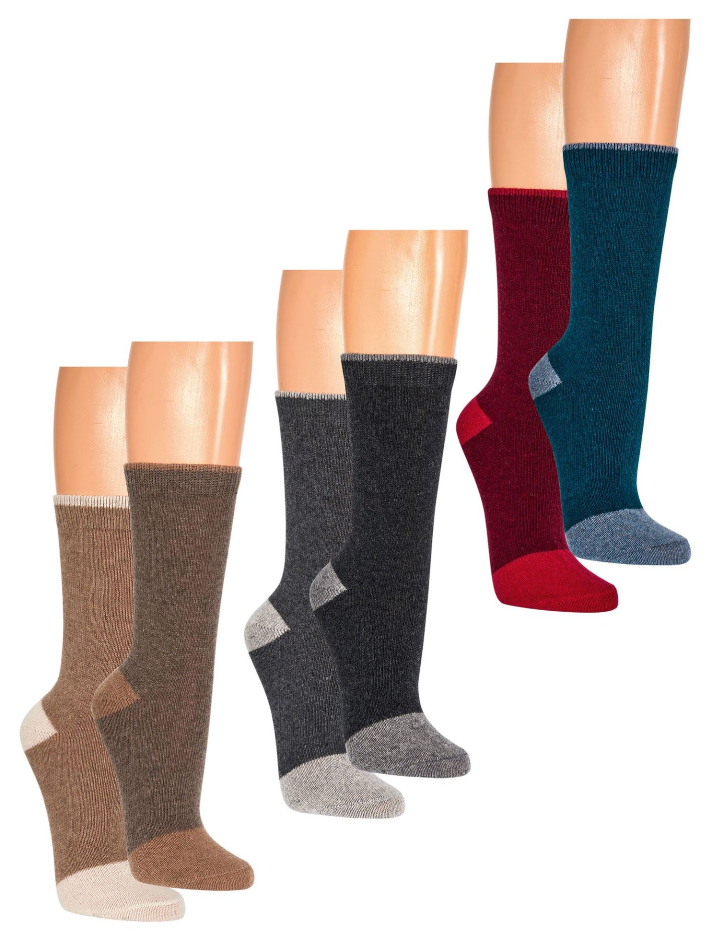 2 Pair Luxury Cashmere Wool Socks - Plush Winter Socks for Women and Men - Ultra Soft & Warm from Cashmere Goat Undercoat - Heirloom Quality