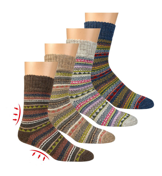 2Pairs of Norwegian Wool Socks for Men & Women, Nordic Hygge with Alpaca wool, Full Plush