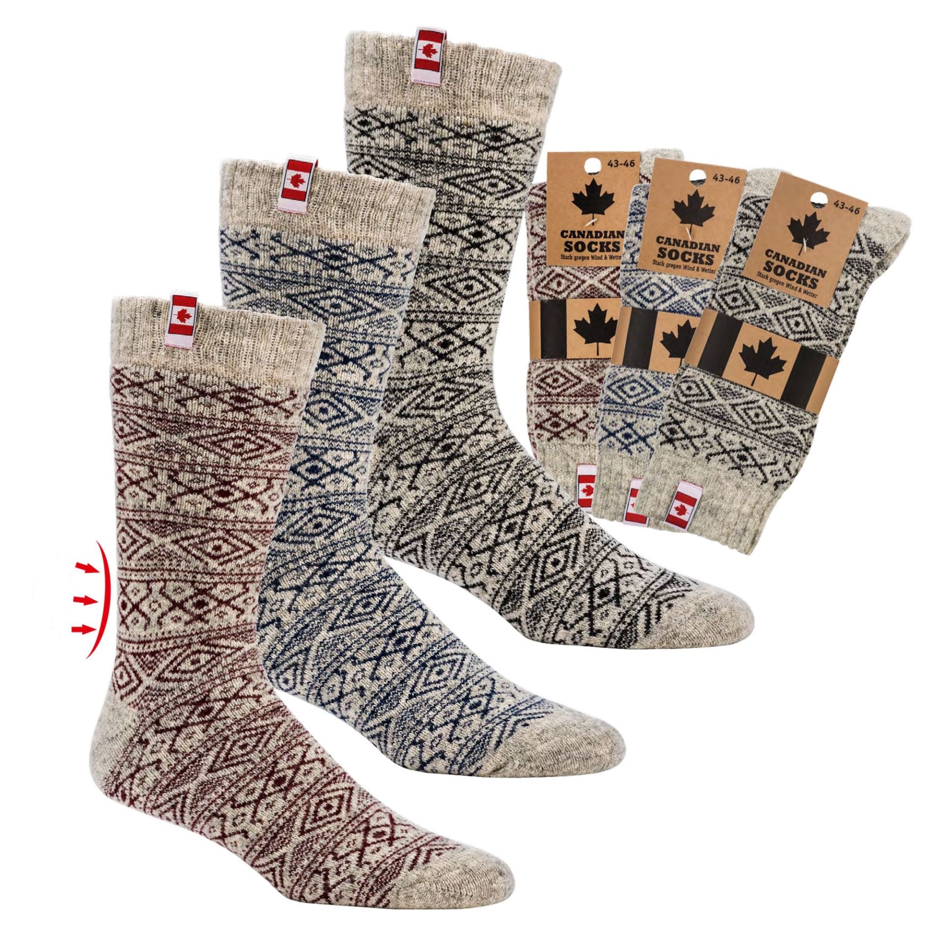 Twin Pack Full Plush 80% Wool Men & Women socks, Natural Premium Luxurious Wool,