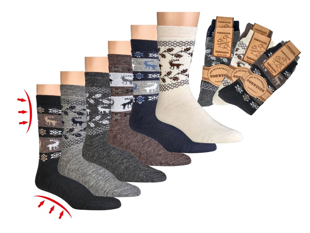 2 Pack Scandinavian wool socks, Natural Premium Merino Wool, Blend of Lamb's wool,  Warm socks, Plush Christmas gift for him and Her winter