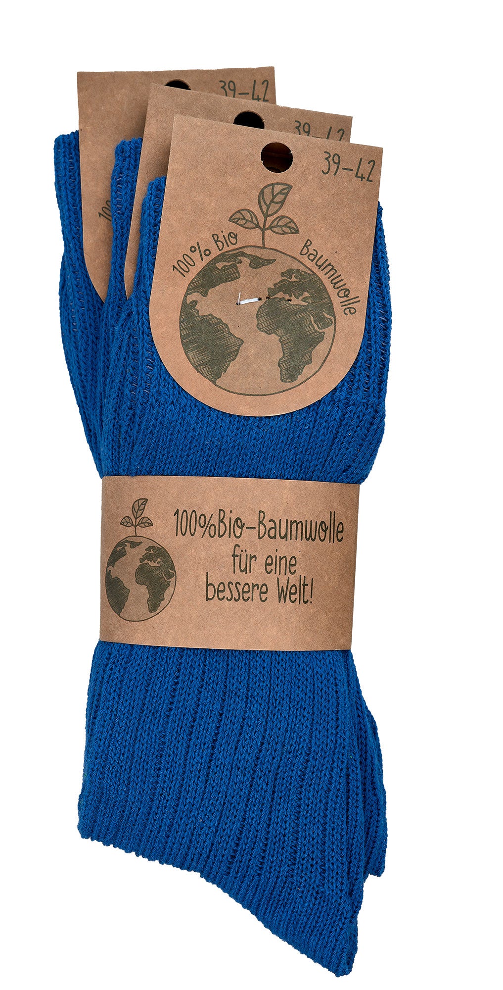 3 pairs of 100% PURE ORGANIC COTTON Winter Socks, Men & Women, Soft & Breathable