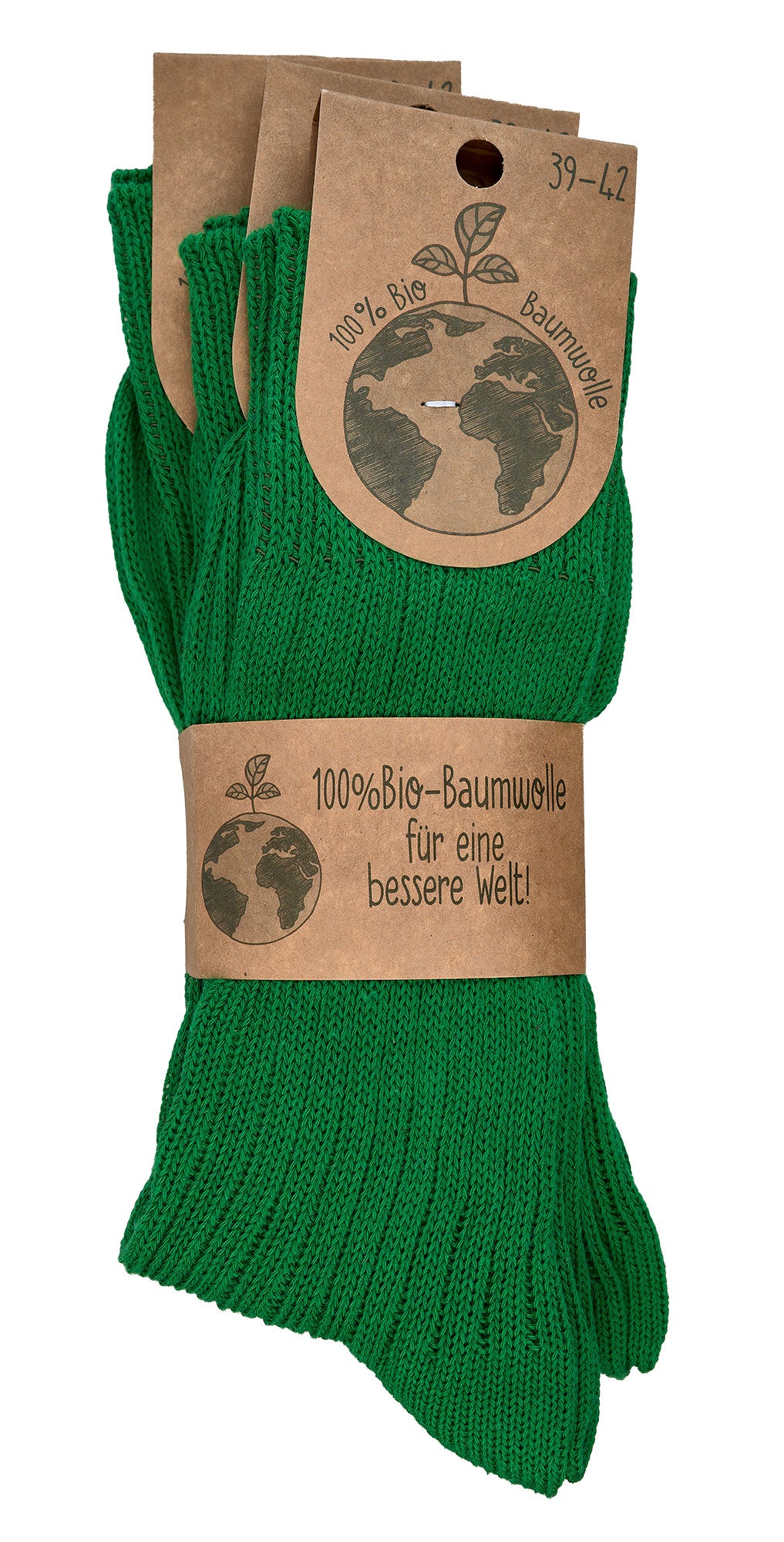 3 pairs of 100% PURE ORGANIC COTTON Winter Socks, Men & Women, Soft & Breathable