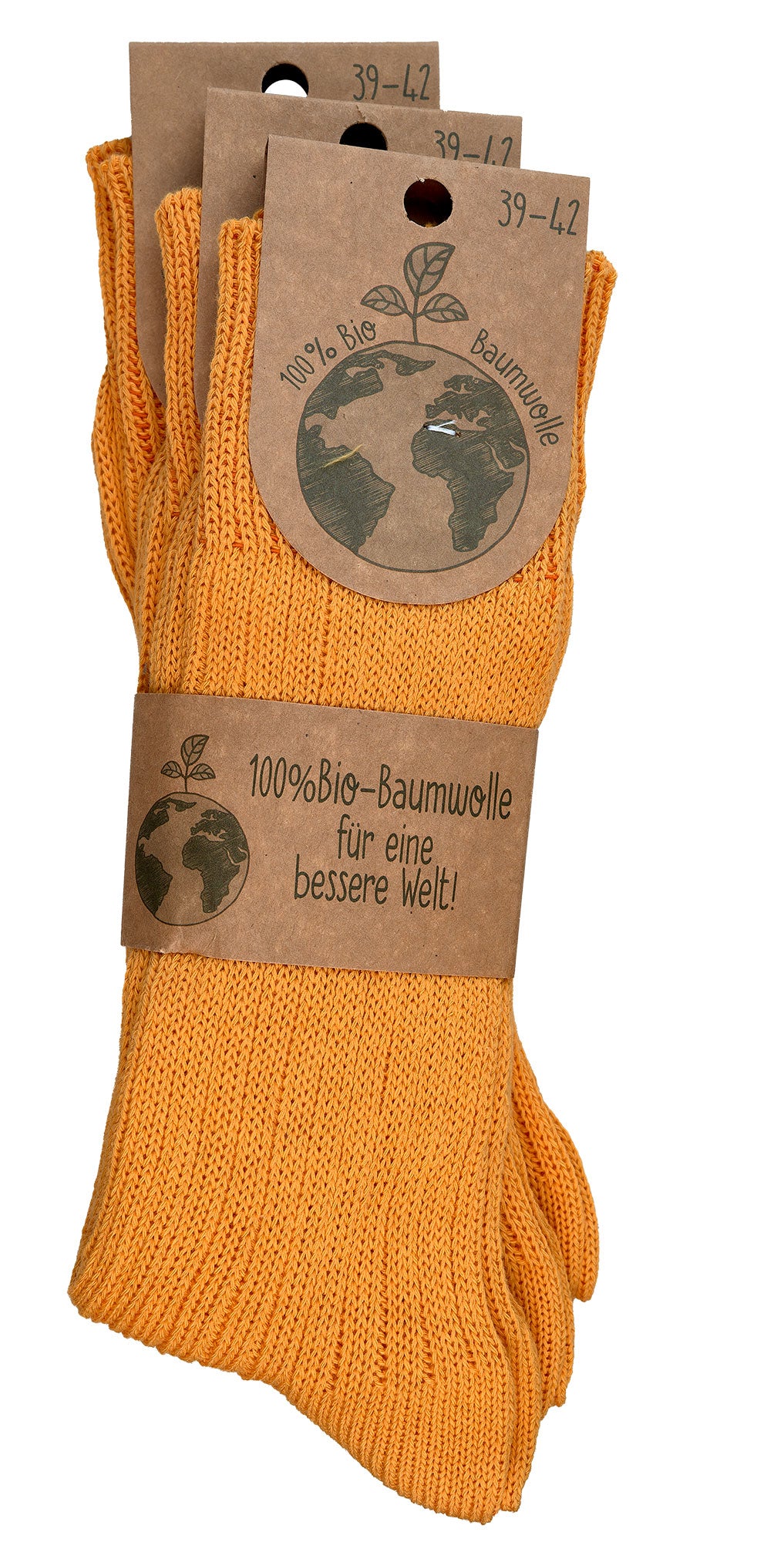 3 pairs of 100% PURE ORGANIC COTTON Winter Socks, Men & Women, Soft & Breathable