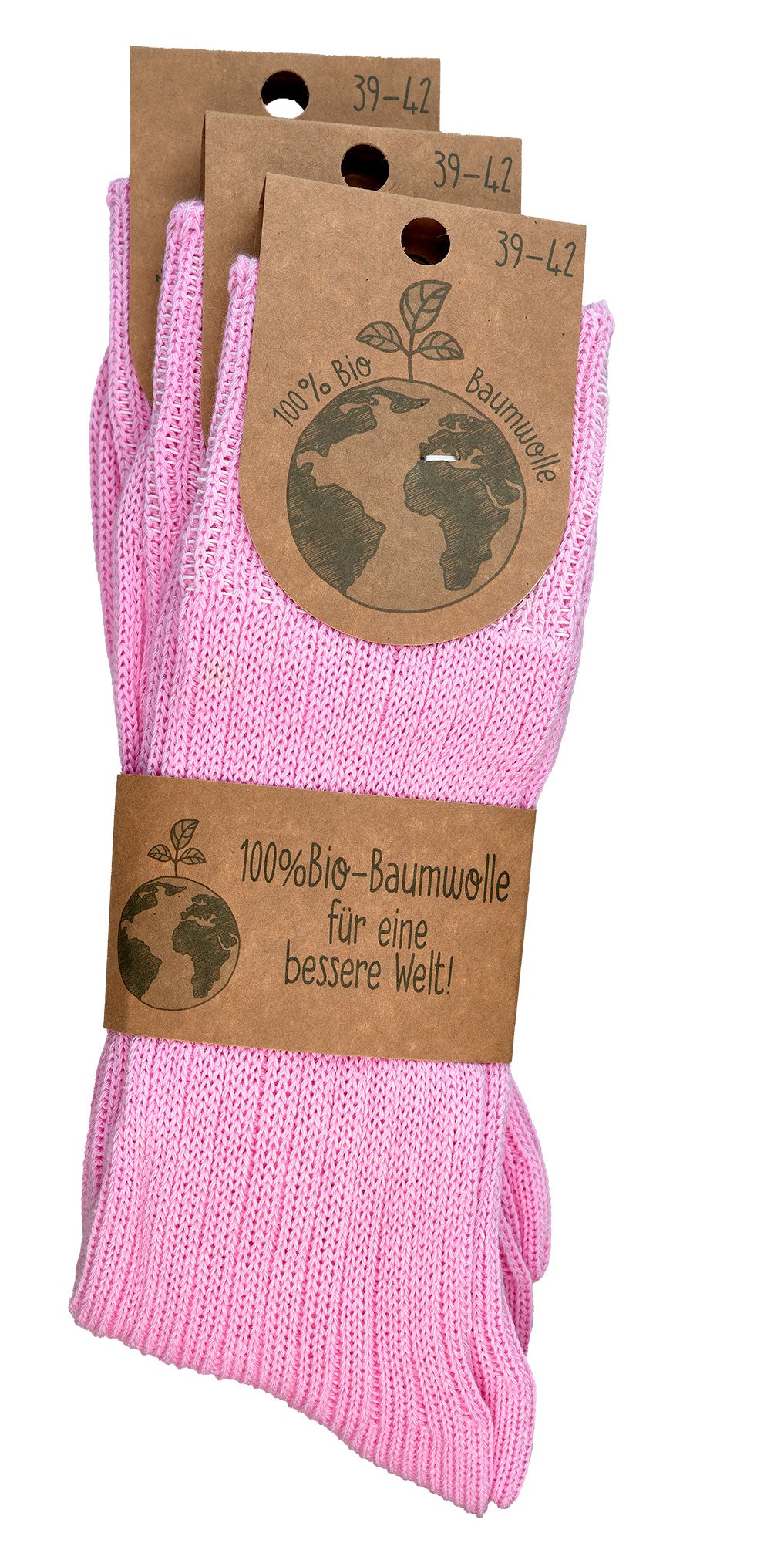 3 pairs of 100% PURE ORGANIC COTTON Winter Socks, Men & Women, Soft & Breathable