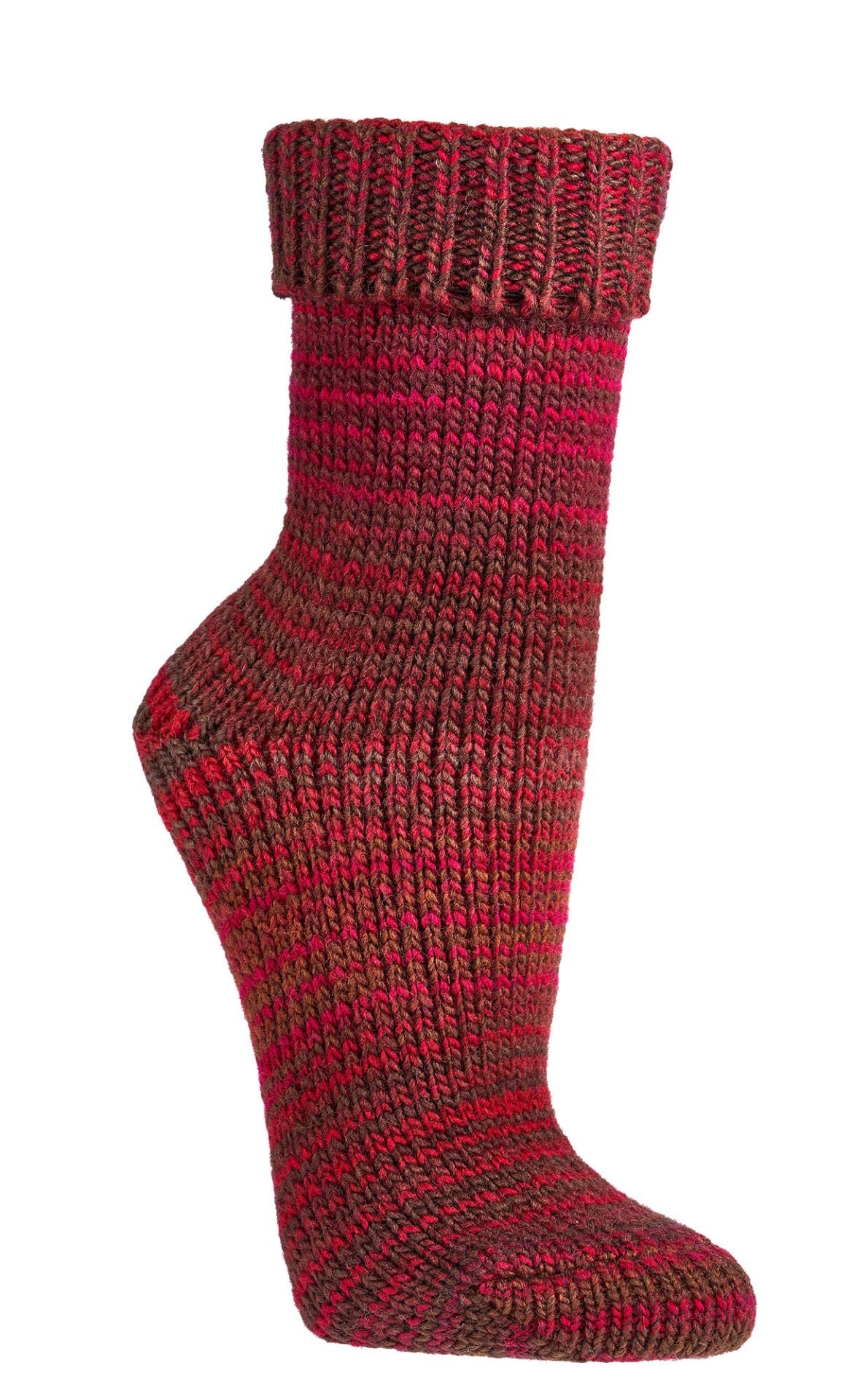 Norwegian Multi-Colored Wool Socks, 30% Wool Hand-Knitted with Machine
