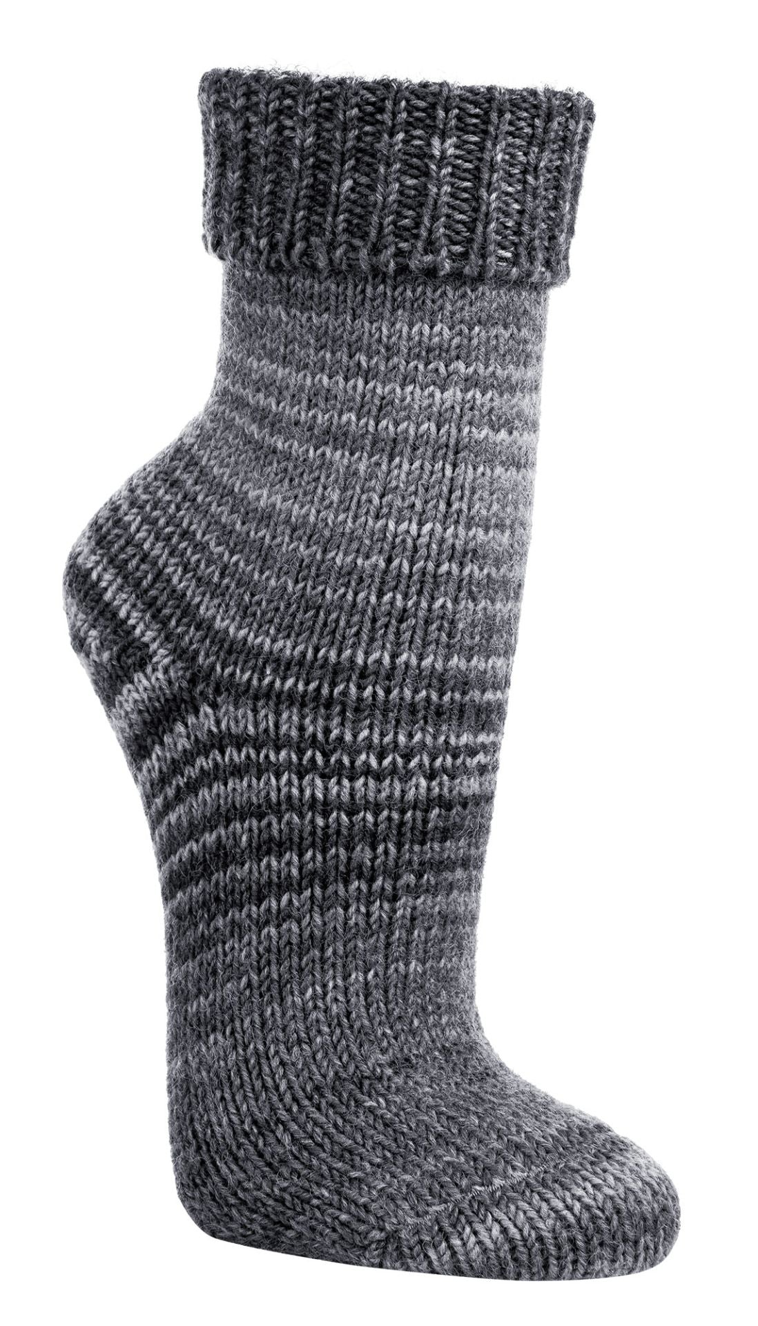 Norwegian Multi-Colored Wool Socks, 30% Wool Hand-Knitted with Machine