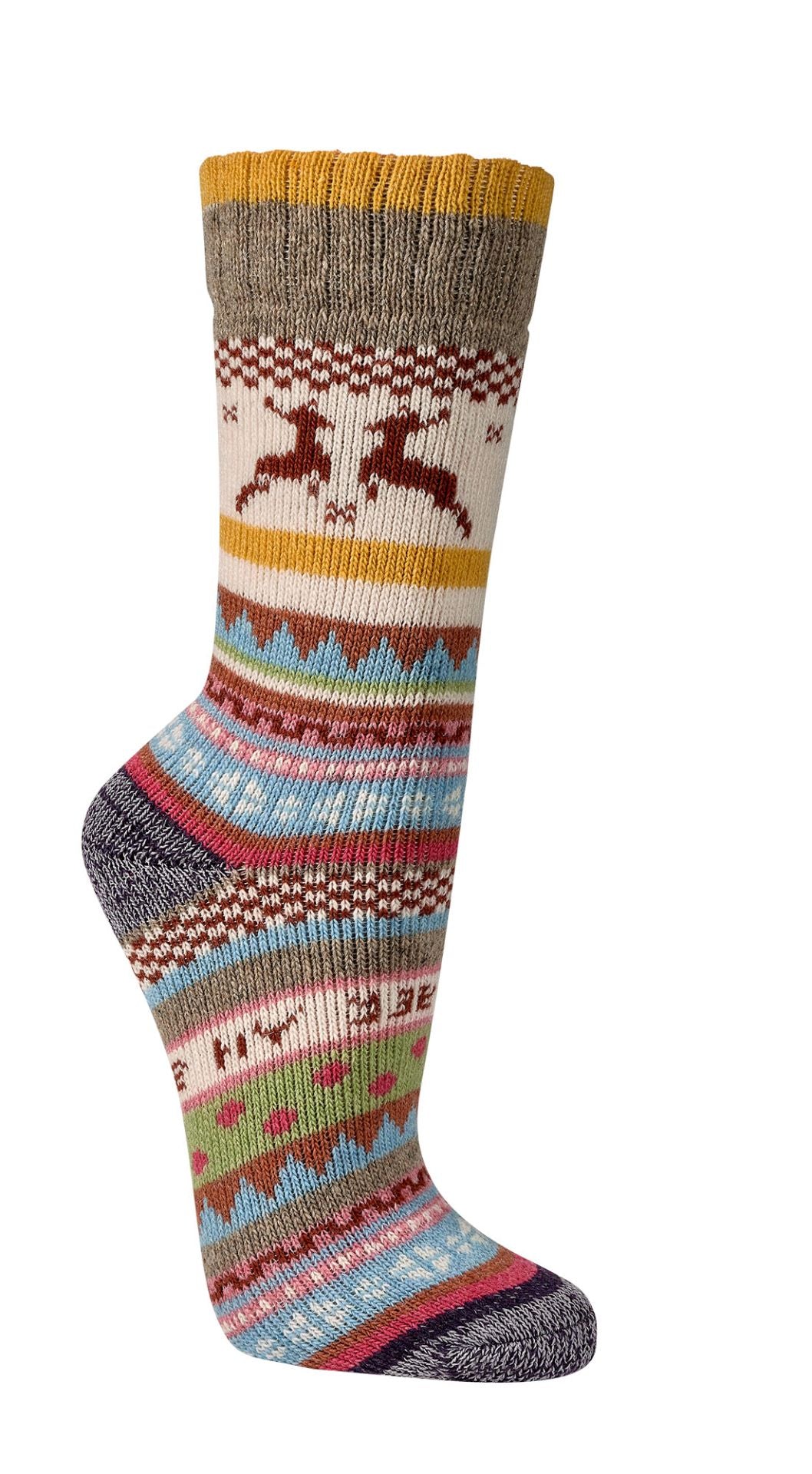 Two Pairs of Norwegian Wool Socks for Men & Women, Nordic Hygge , Thermal Knitted Crew Soft Warm, Full Plush, perfect gift for cold weather