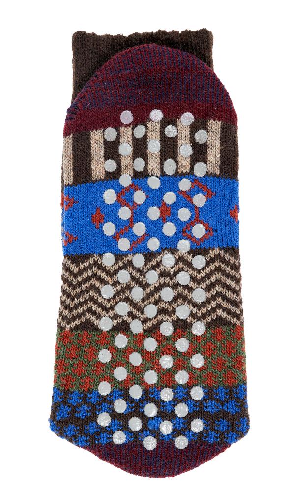 Two Pairs of Anti-Slip Norwegian Wool Socks for Men & Women, Nordic Hygge, Thermal Quality Knitted Crew Soft Warm, Full Plush