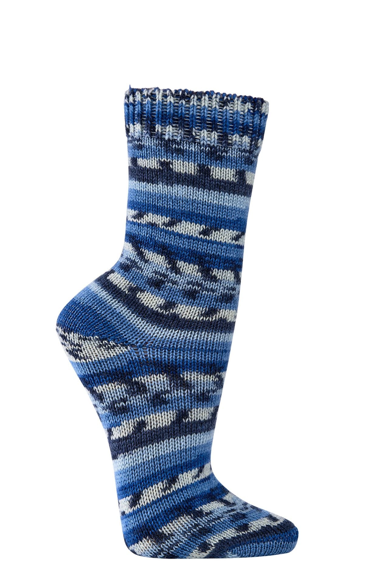 Cosy Premium Hand-Knitted Winter Socks 70% Wool, Multi-Coloured Machine Knit Socks
