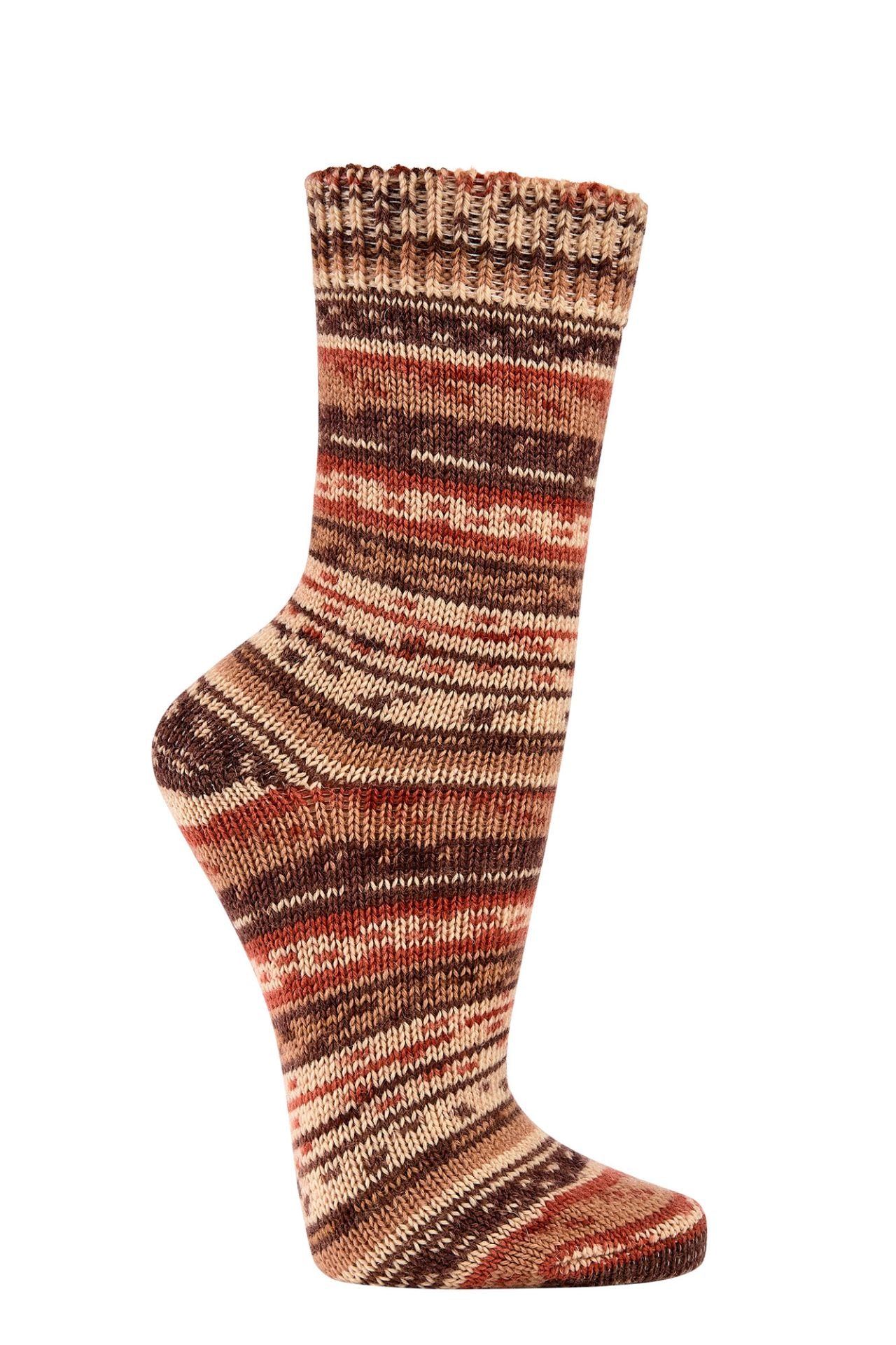 Cosy Premium Hand-Knitted Winter Socks 70% Wool, Multi-Coloured Machine Knit Socks