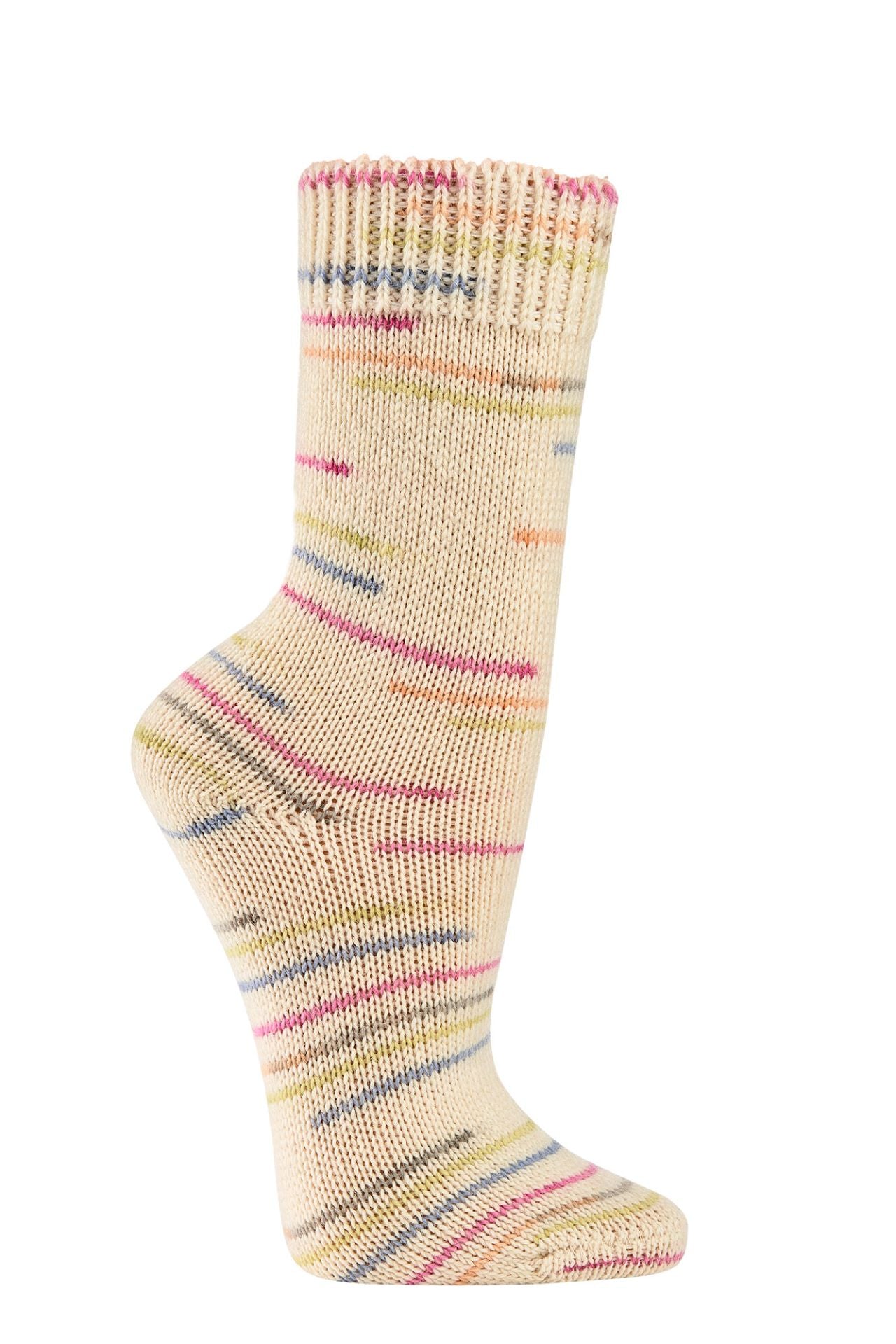 Cosy Premium Hand-Knitted Winter Socks 70% Wool, Multi-Coloured Machine Knit Socks