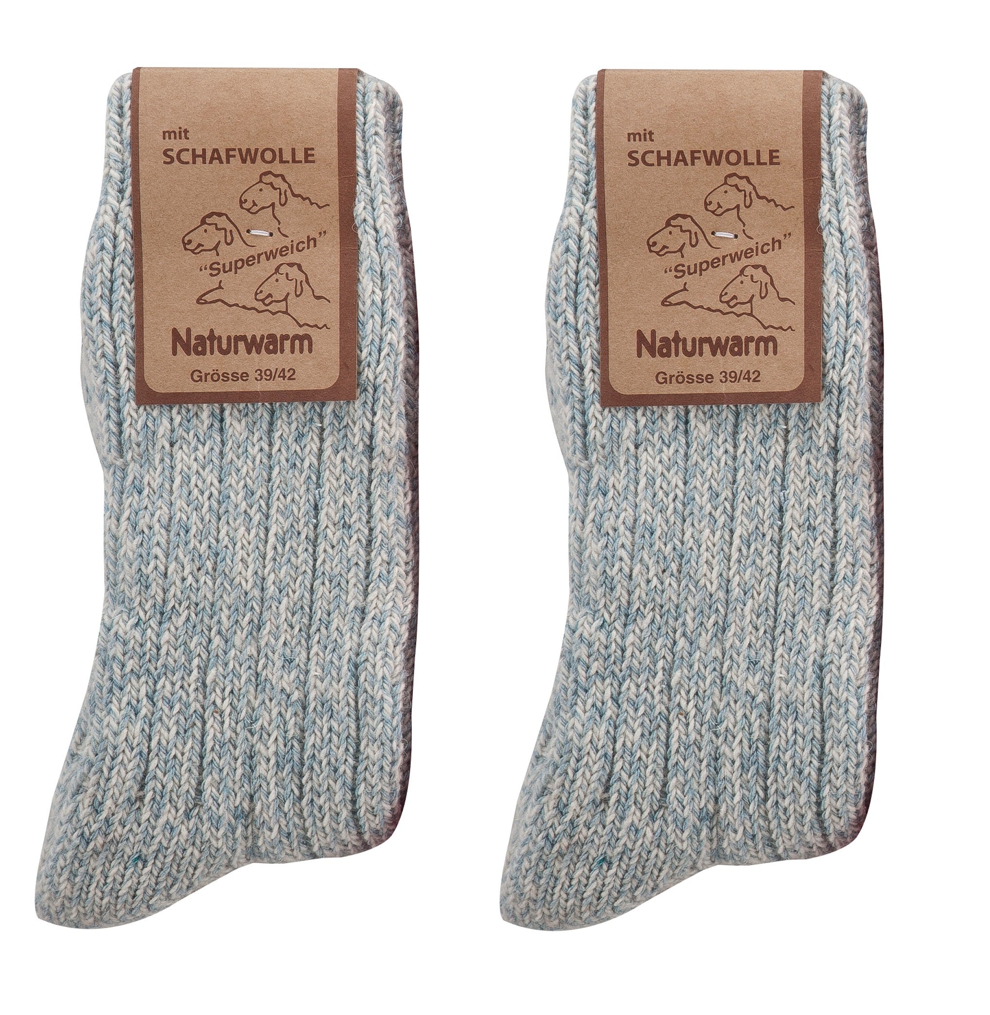2X Natural Premium Norwegian Women Merino Wool socks, Lambs wool and cotton blend