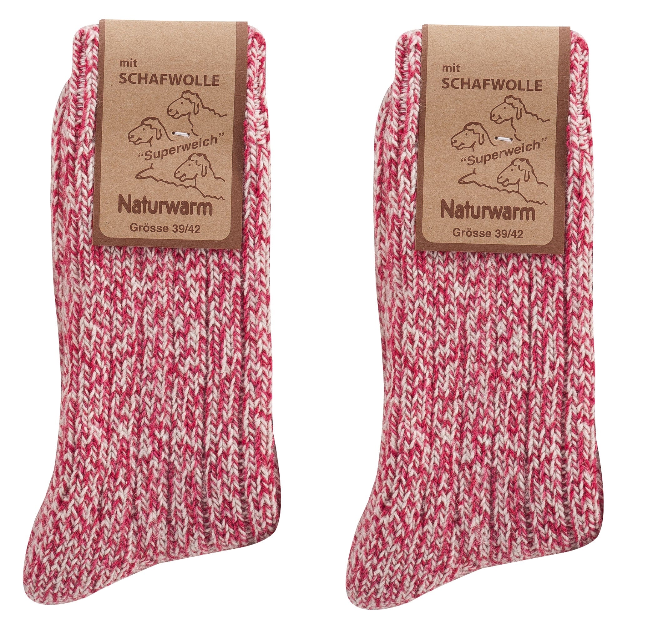 2X Natural Premium Norwegian Women Merino Wool socks, Lambs wool and cotton blend