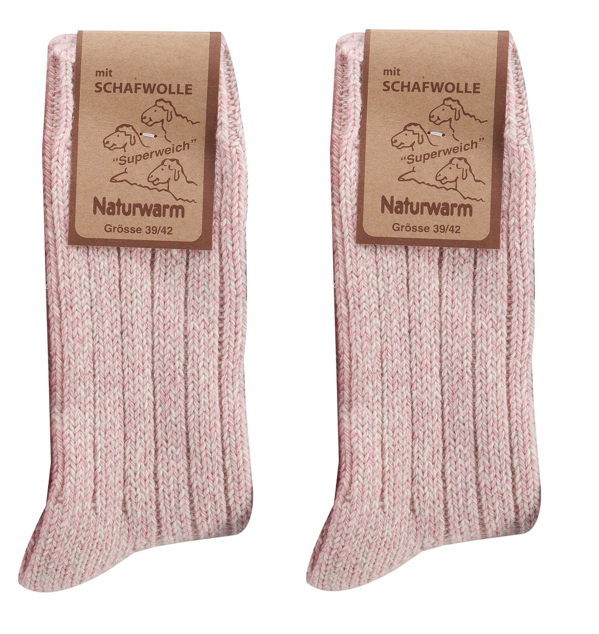2X Natural Premium Norwegian Women Merino Wool socks, Lambs wool and cotton blend
