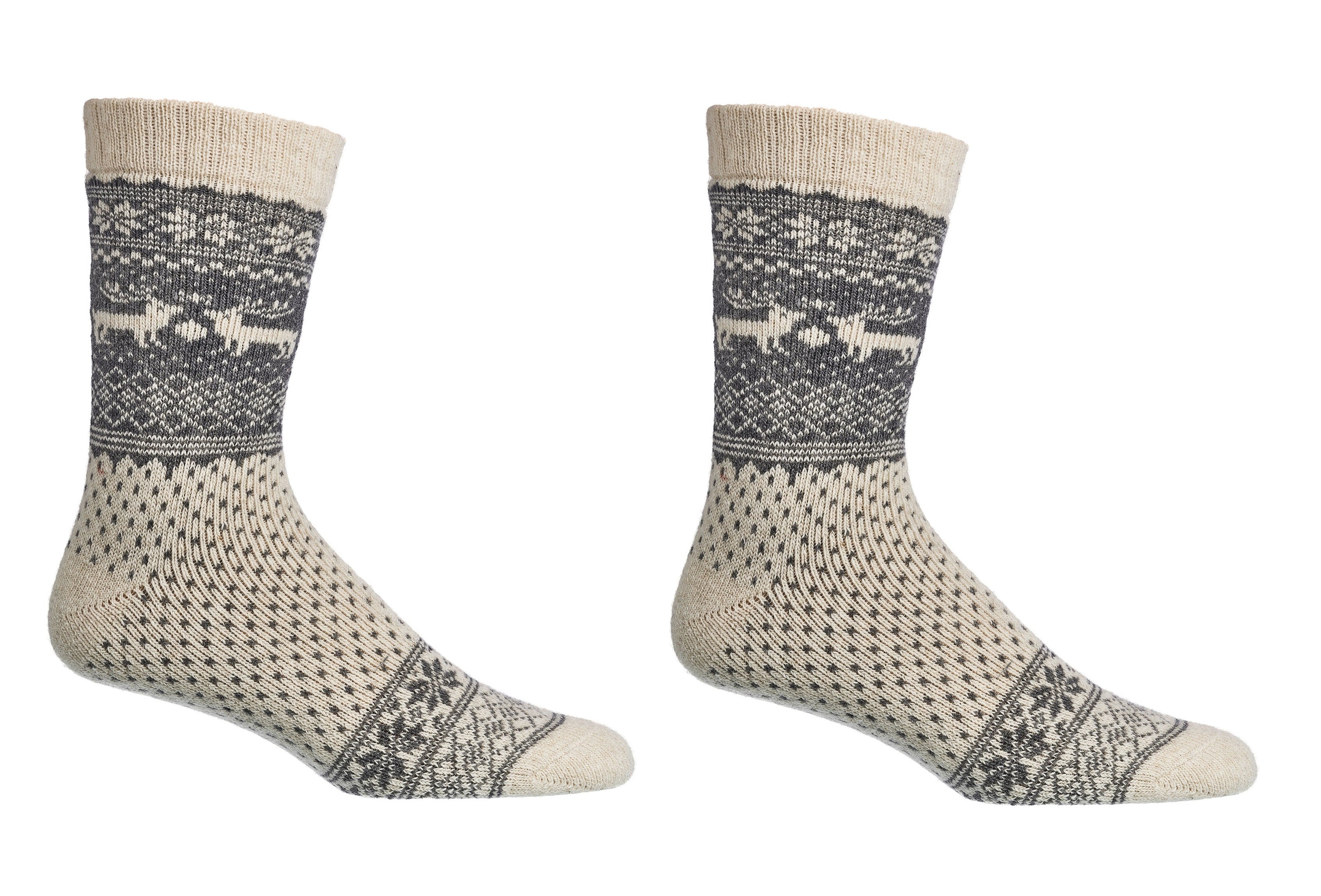 2X Norwegian Wool Socks for Men and women, Winter Thermal Knitted