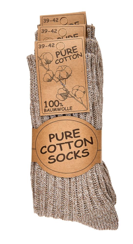 3 pairs of 100% PURE COTTON Winter Socks, Men & Women, Super Soft, Breathable, Premium, Hand Linked Seamless toe