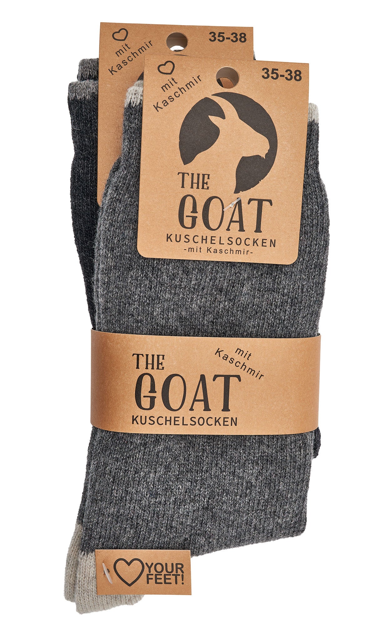 2 Pair Luxury Cashmere Wool Socks - Plush Winter Socks for Women and Men - Ultra Soft & Warm from Cashmere Goat Undercoat - Heirloom Quality