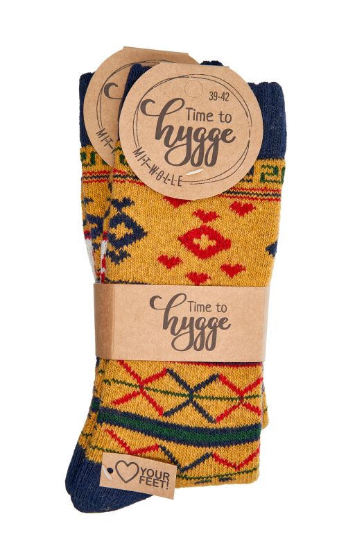 2 Pairs Norwegian Wool Socks for Men and women, Winter Thermal, Vintage Nordic Crew Soft & Warm