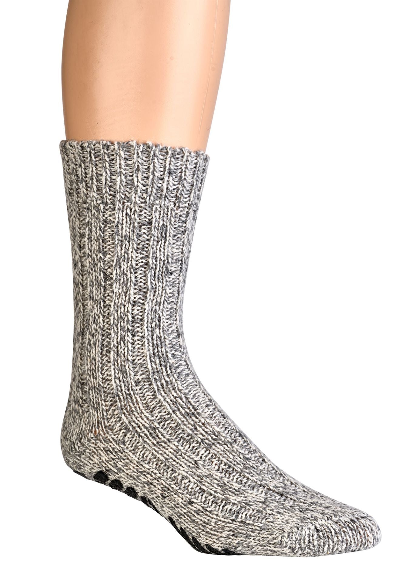 Anti-Slip Norwegian Home socks , Natural Merino Wool, Lambs wool and cotton Socks, Heavy wool