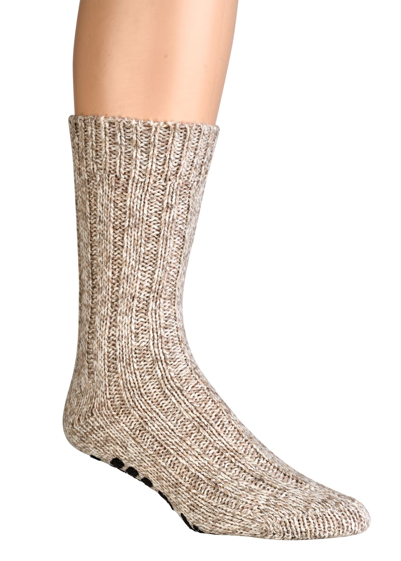 Anti-Slip Norwegian Home socks , Natural Merino Wool, Lambs wool and cotton Socks, Heavy wool