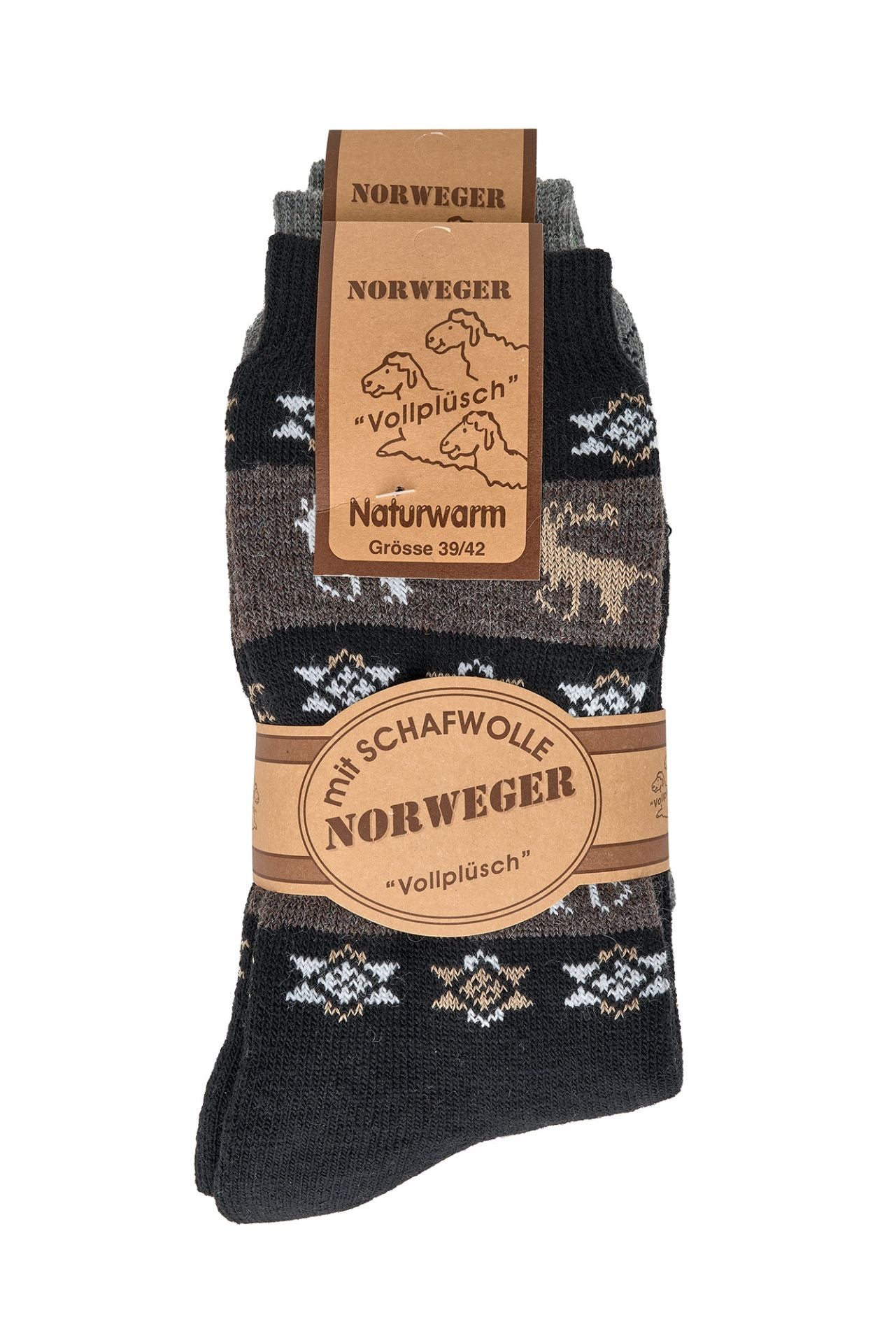 2 Pack Scandinavian wool socks, Natural Premium Merino Wool, Blend of Lamb's wool,  Warm socks, Plush Christmas gift for him and Her winter