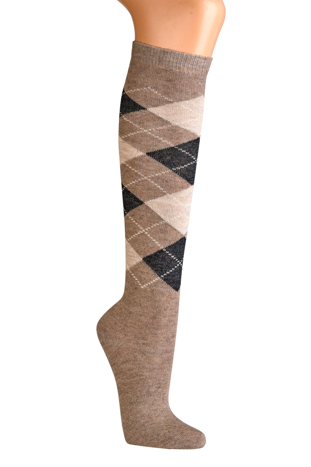 3pair Luxury Alpaca Knee High Socks | Extra Fine Warm Winter Socks | Argyle Pattern | Seamless Hand-Linked Toe | Ultra Soft With Alpaca Wool
